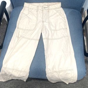 White baggy cargo pants